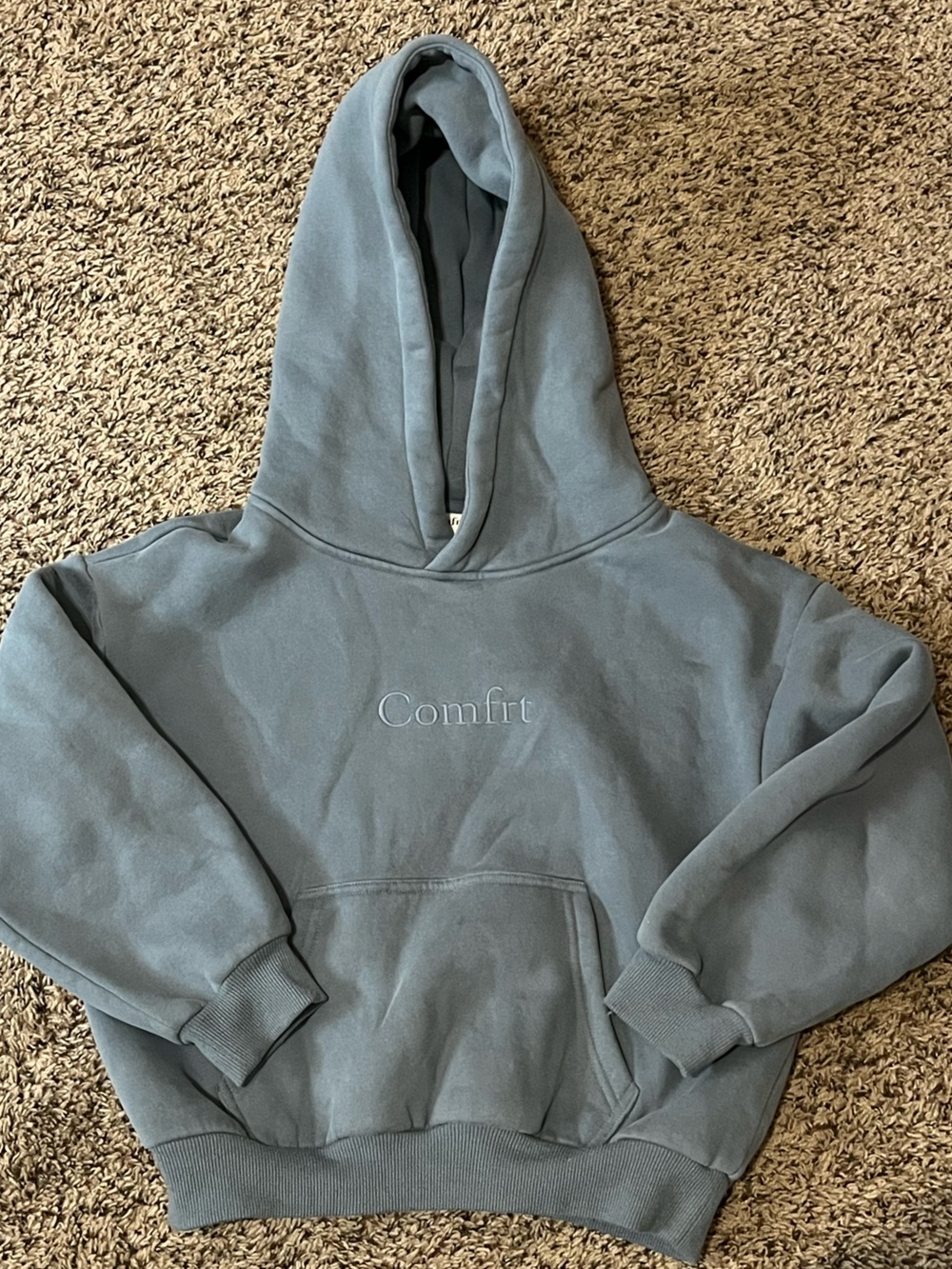 Comfrt Kids Hoodie in Slate Blue - weighted style